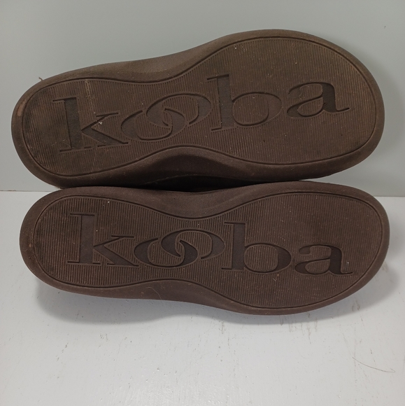 KOOBA Women's Brown Suede Faux Fur Lined Memory Foam Slippers Or Shoes - Picture 6 of 7